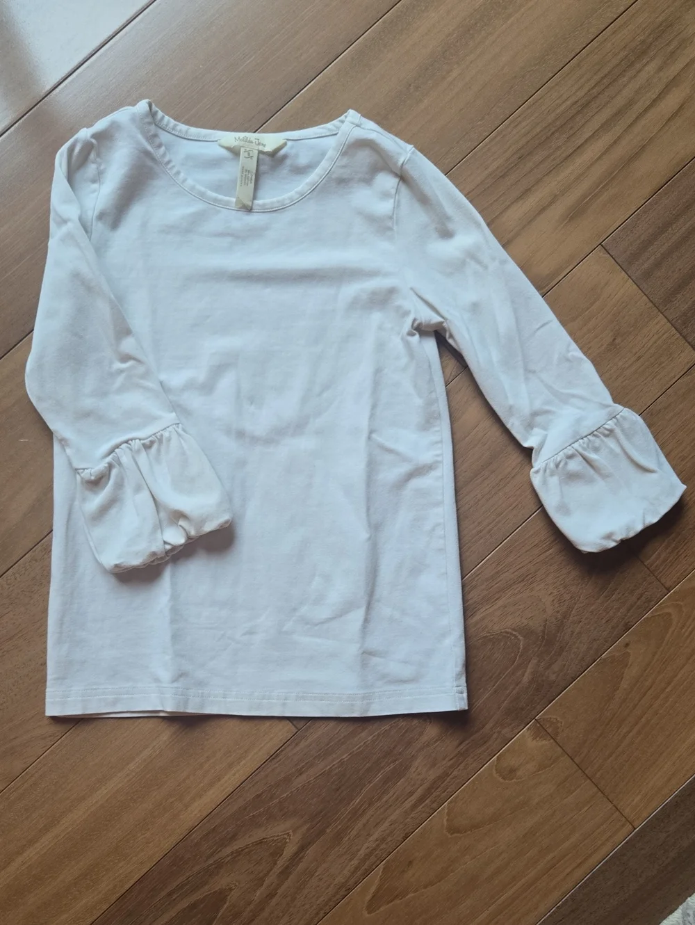 Girls Matilda JANE Cream Ruffle-Sleeve Long Sleeve Top